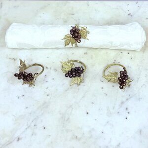 Michael Michaud Table Art, Set of 4 Cabernet Napkin Rings